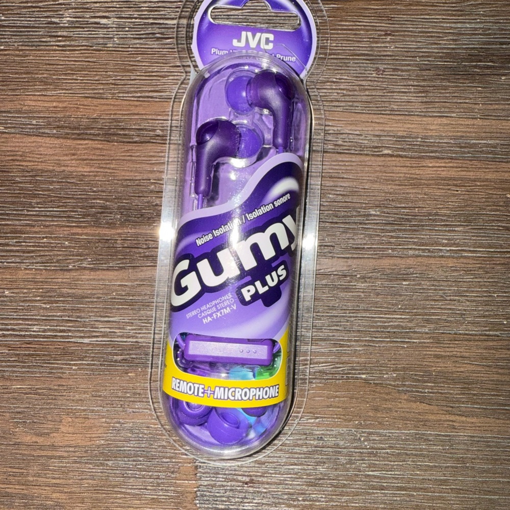 JVC Gumy Plus Purple Earbuds with Microphone